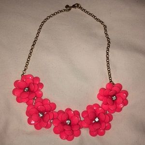 Jcrew Flowered Necklace Pink